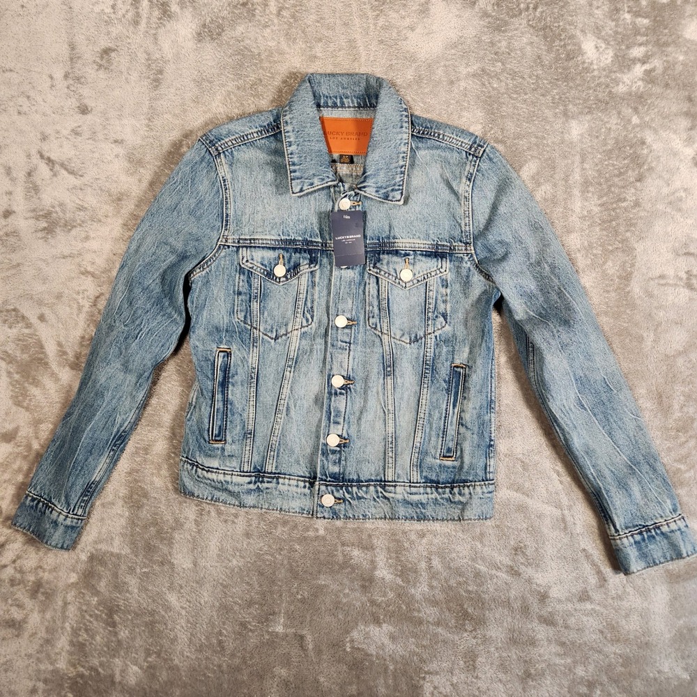 Lucky Brand Tomboy Trucker Jacket Womens Small Blue New Denim 7WP10489U1